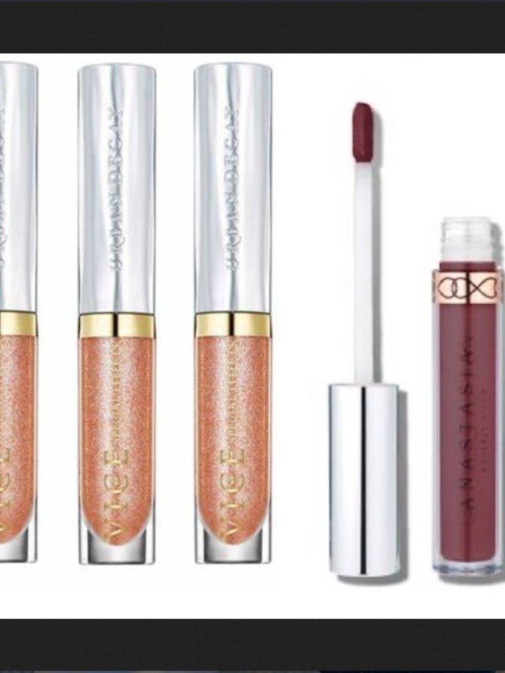 Lot of 4 urban decay and Anastasia Beverly Hills lip color